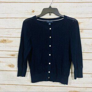 Tommy Hilfiger women’s navy button sweater size M
